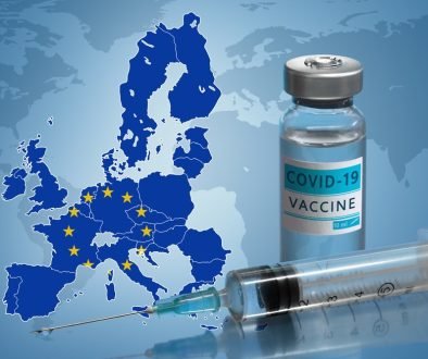 Vaccination,Campaign,In,European,Union.,Coronavirus,Covid-19,Vaccine,Vial,,Syringe